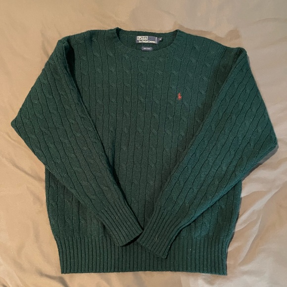 Polo Ralph Lauren Other - Polo Ralph Lauren Cable-Knit Wool Sweater Men's Medium Green